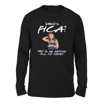 Who's Fica, Why Is He Getting All My Money Men/Unisex Drop Shoulder Sweatshirt in Black color
